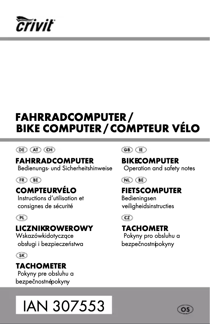 Page 1 de la notice Manuel utilisateur Crivit HG00734A