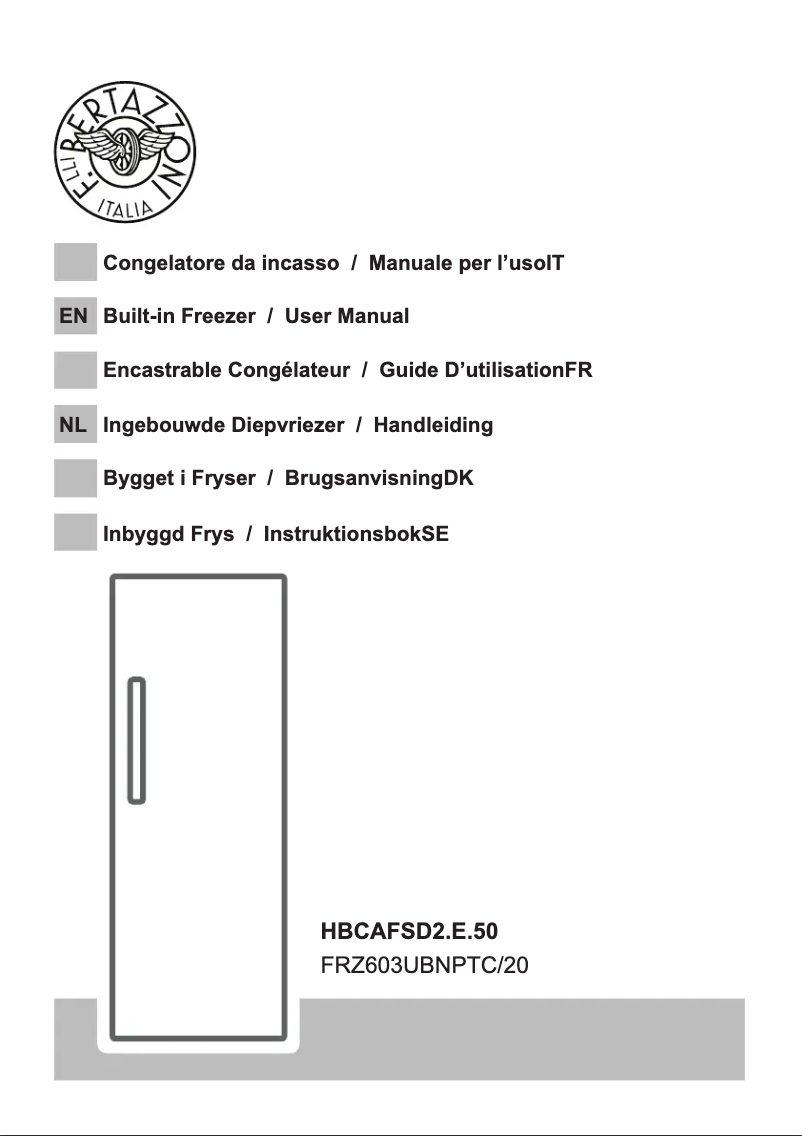 Page n°1 - Manuel utilisateur Bertazzoni FRZ603UBNPTC/20