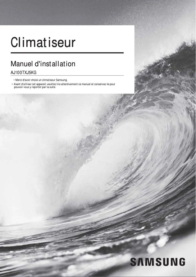 Page 1 de la notice Manuel utilisateur Samsung AJ100TXJ5KG