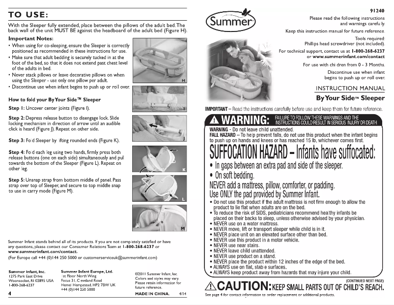 Page 1 de la notice Manuel utilisateur Summer Infant 91350