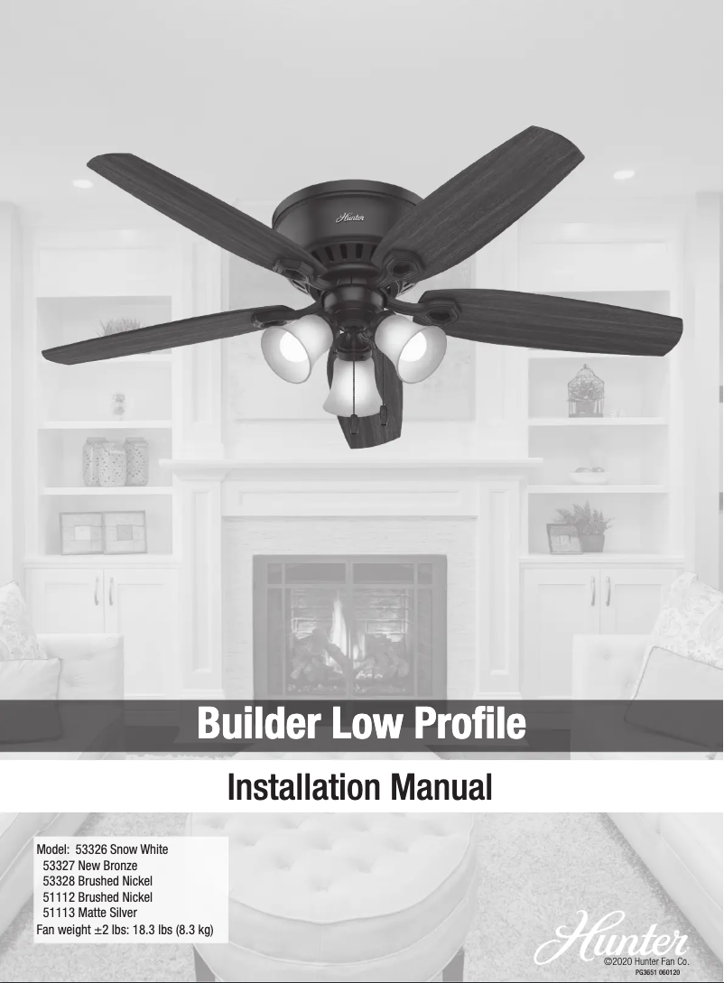 Page 1 de la notice Manuel utilisateur Hunter 53328