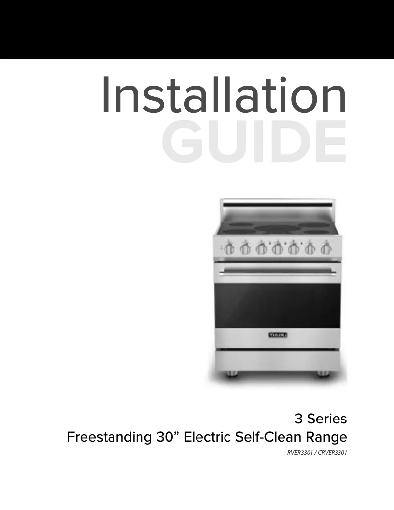 Página 1 del manual Guía de instalación Viking RVER33015BVC