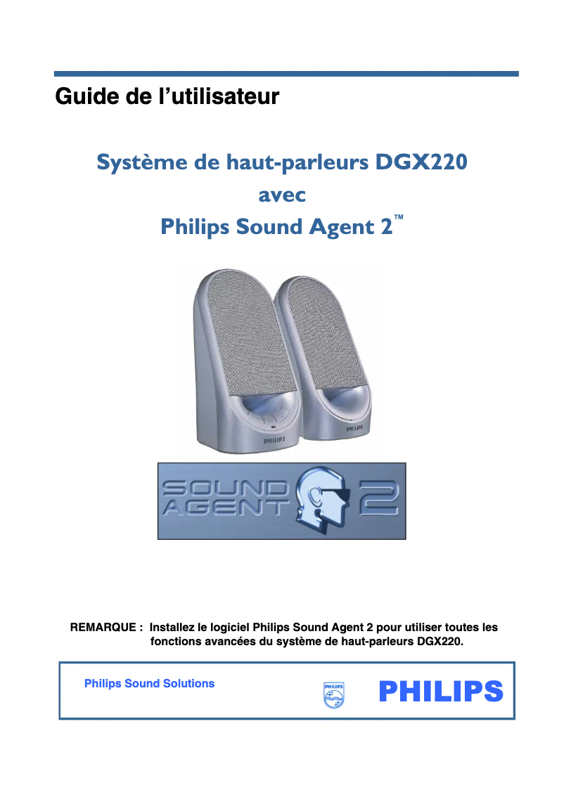 Page 1 de la notice Manuel utilisateur Philips DGX220