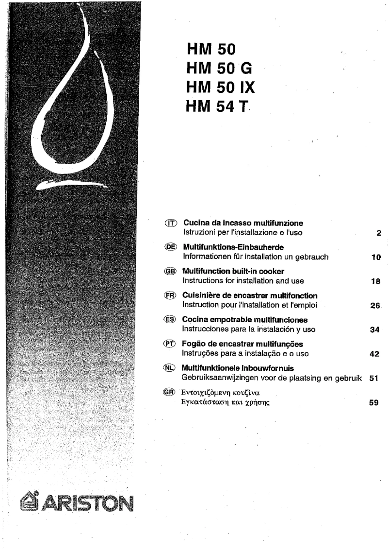 Page n°1 - Manuel utilisateur Ariston Thermo HM 50