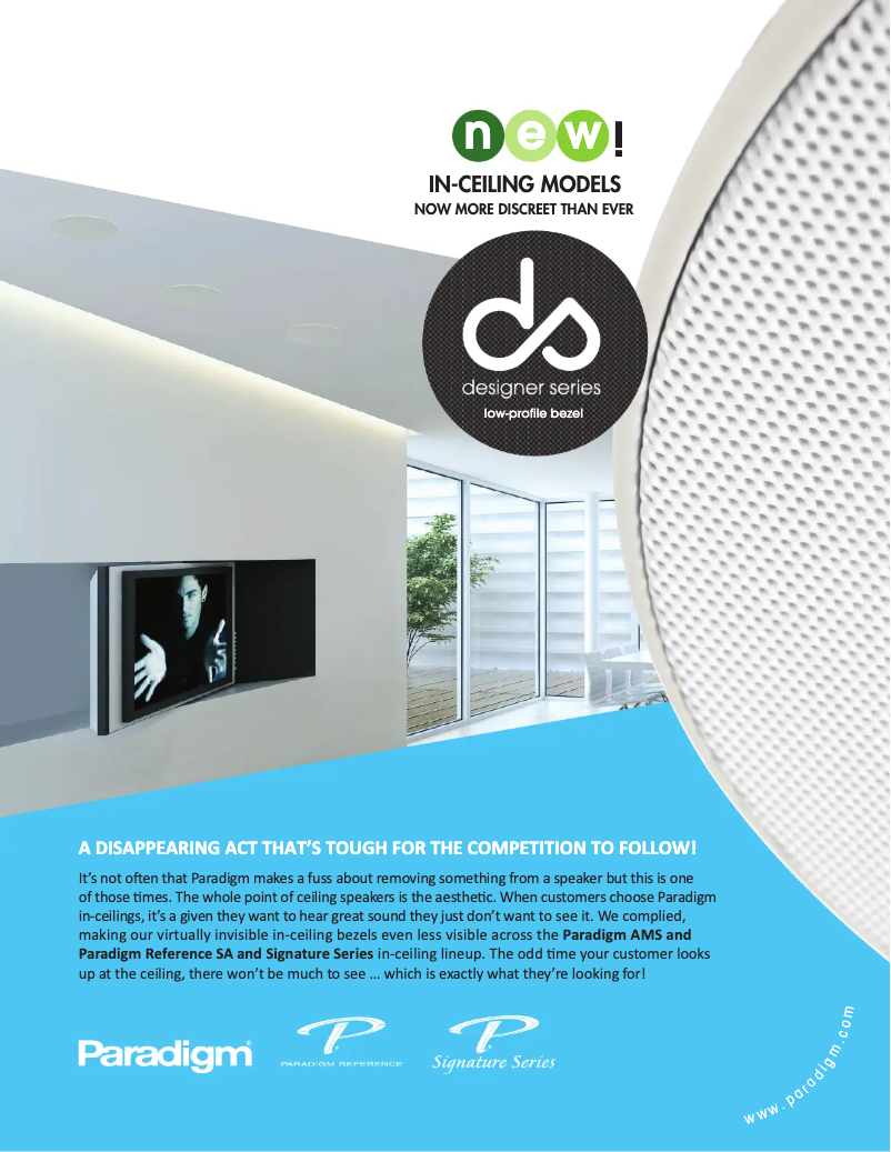 Page 1 de la notice Fiche technique Paradigm AMS-250