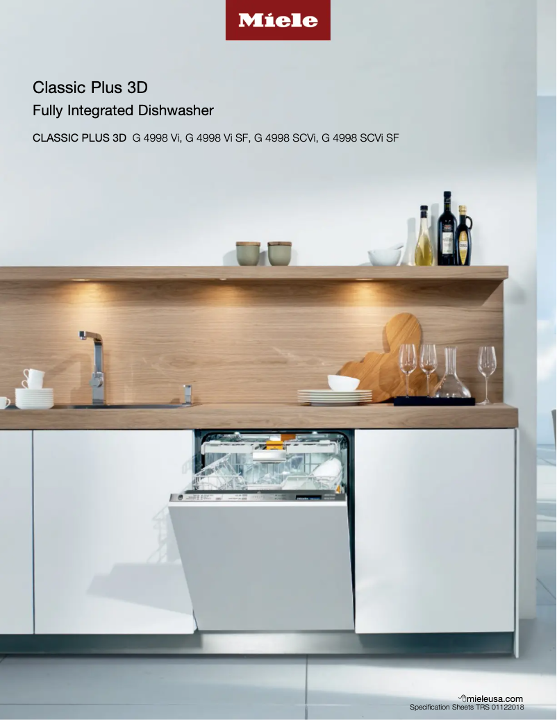 Página 1 del manual Ficha técnica Miele G 4998 Vi AM