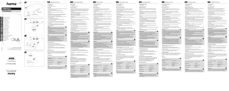 Page 1 de la notice Manuel utilisateur Hama 00200107