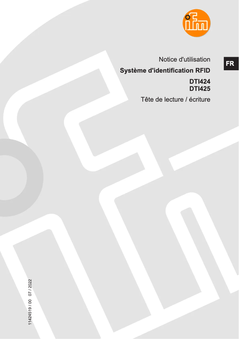 Image de la première page du manuel de l'appareil DTI424