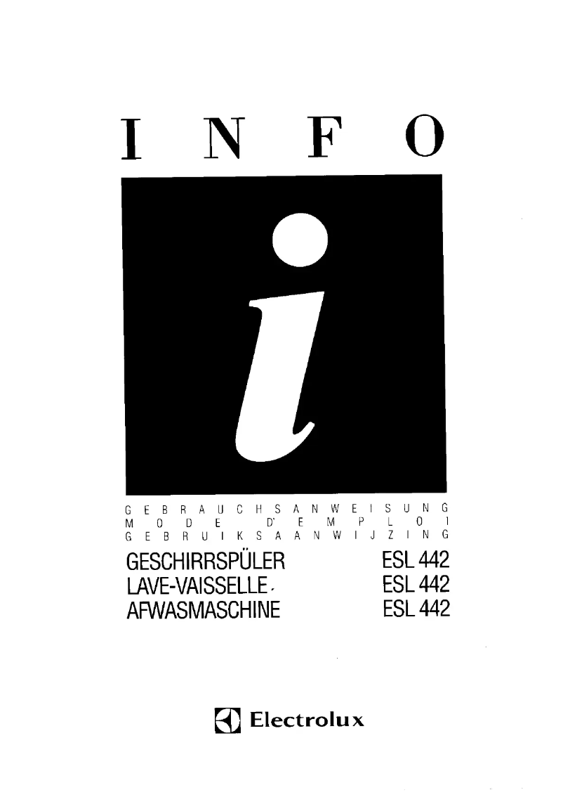 Page n°1 - Manuel utilisateur Electrolux ESL442