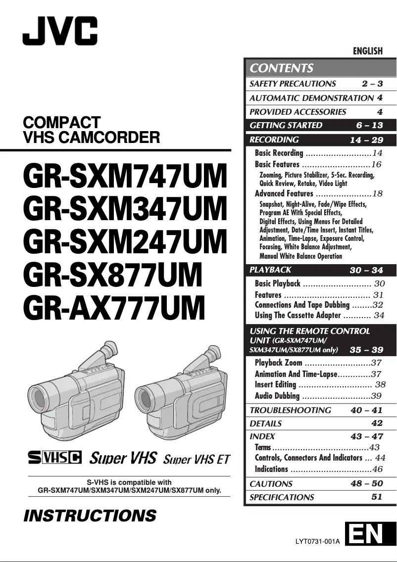 Image de la première page du manuel de l'appareil GR-SXM747UM
