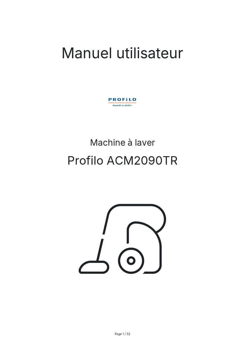 Image de la première page du manuel de l'appareil ACM2090TR
