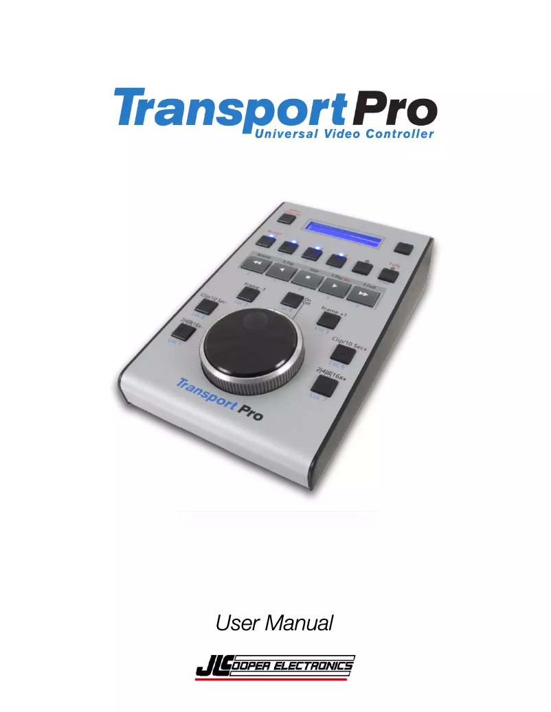 Page 1 de la notice Manuel utilisateur JLCooper TransportPro