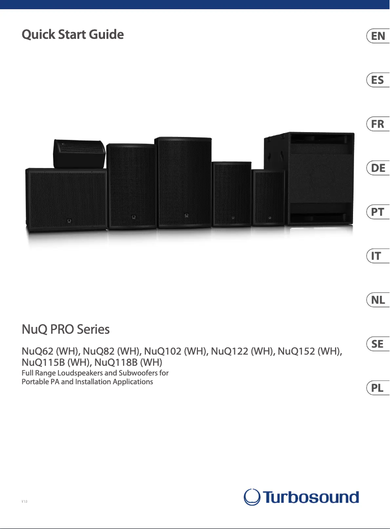Página 1 del manual Guía de inicio rápido Turbosound NuQ82