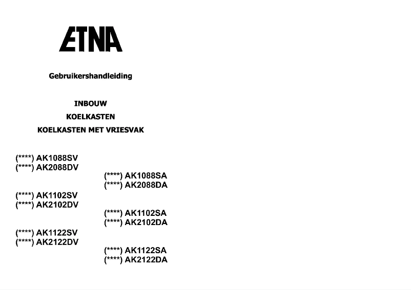 Page n°1 - Mode d'emploi Etna AK2088DA