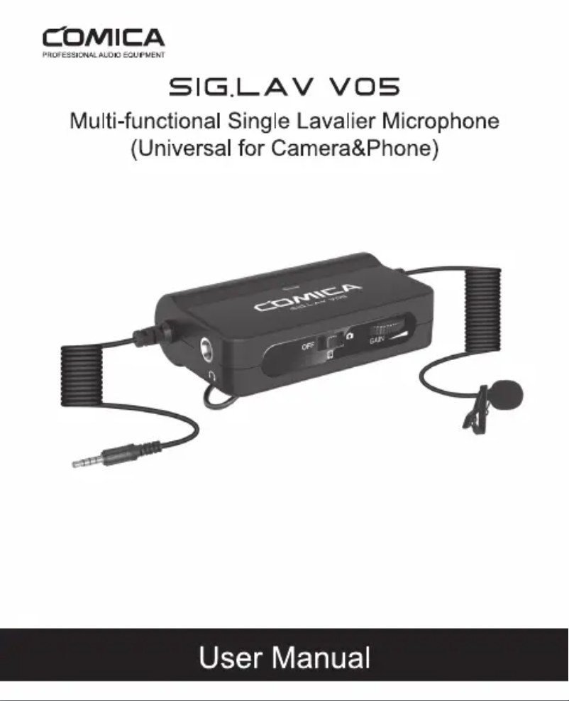 Page 1 de la notice Manuel utilisateur Comica SIG.LAV V05