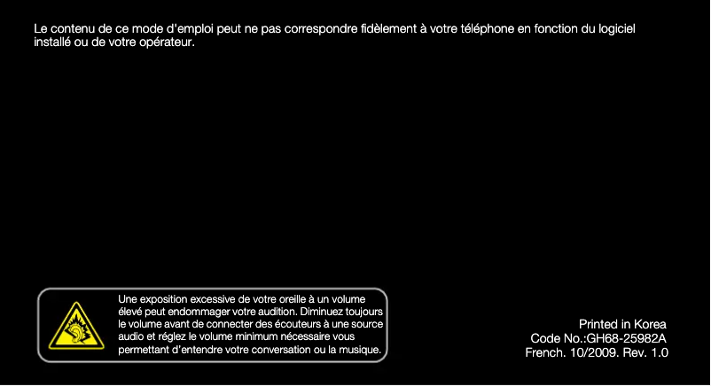 Page 1 de la notice Manuel utilisateur Samsung Corby TXT GT-B3210