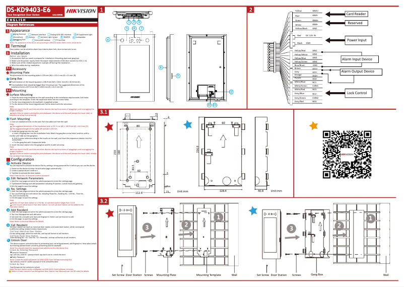 Página 1 del manual Guía de inicio rápido Hikvision DS-KD9403-E6