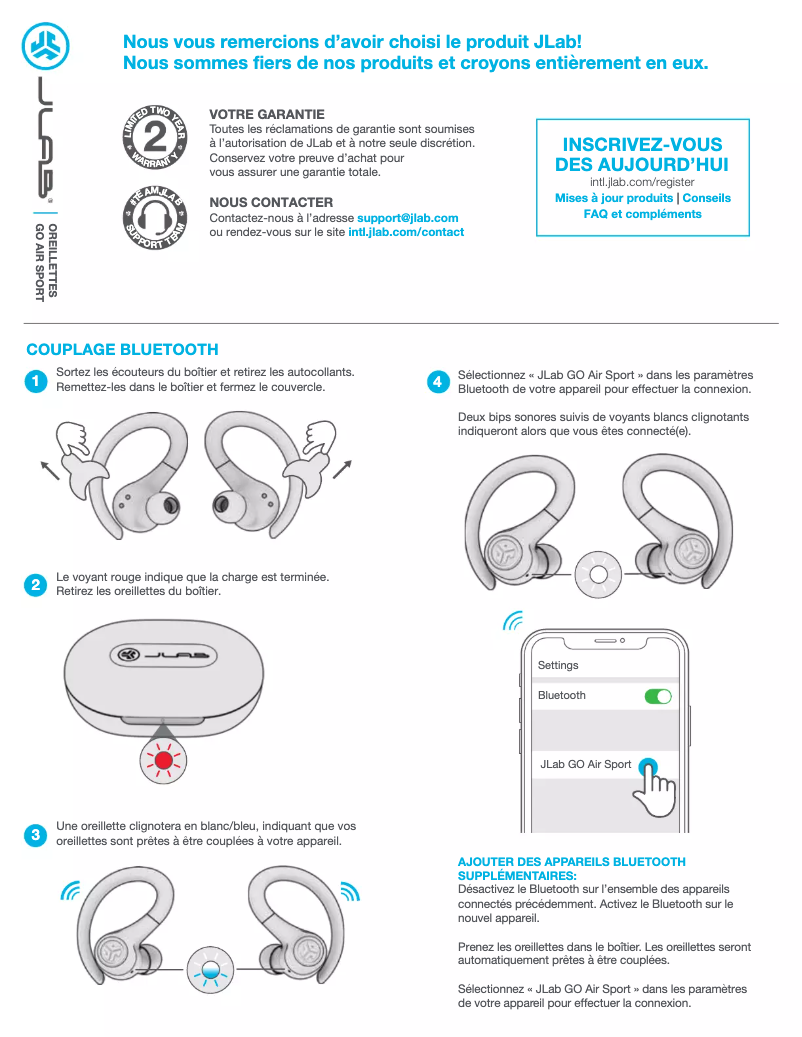 Página 1 del manual Manual de usuario JLab GO Air Sport