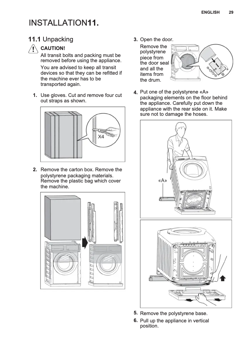 Page 1 de la notice Guide d'installation Electrolux EWF9025BQWA