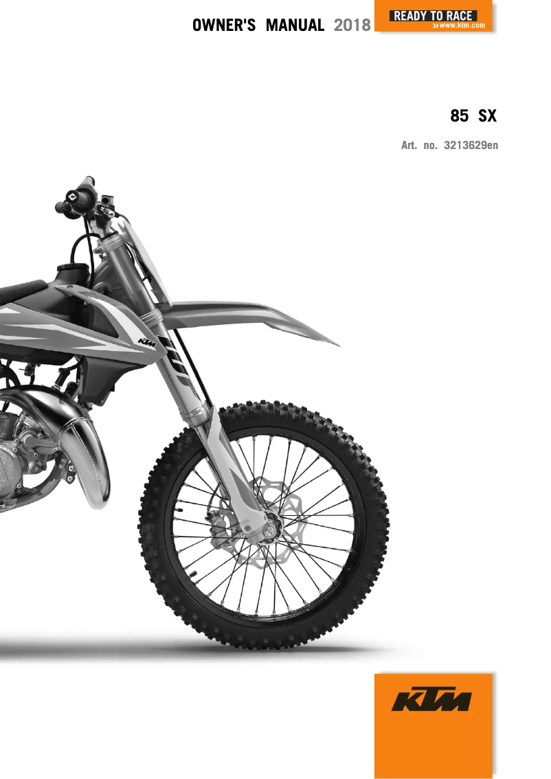 Page 1 of the manual User Manual KTM 85 SX (2018)