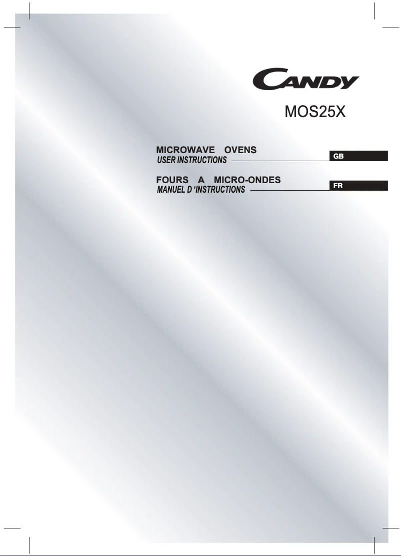 Página 1 del manual Manual de usuario Candy MOS25X