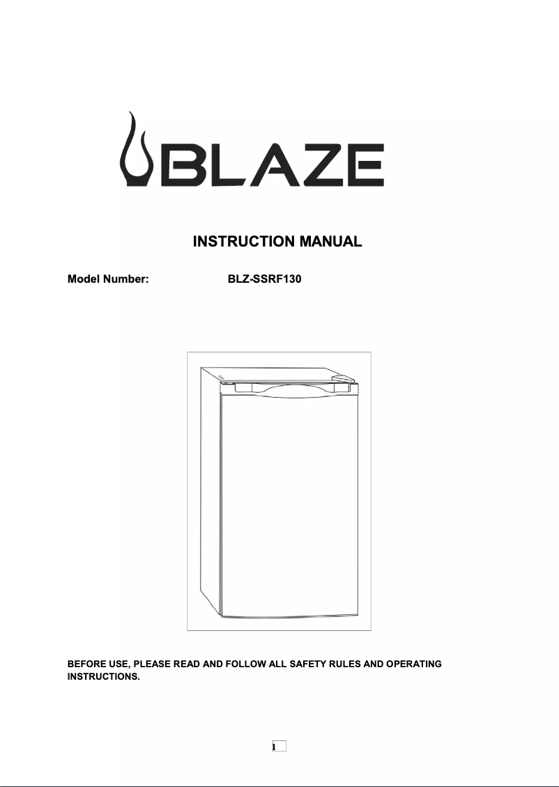 Page 1 de la notice Manuel utilisateur Blaze BLZ-SSRF-130