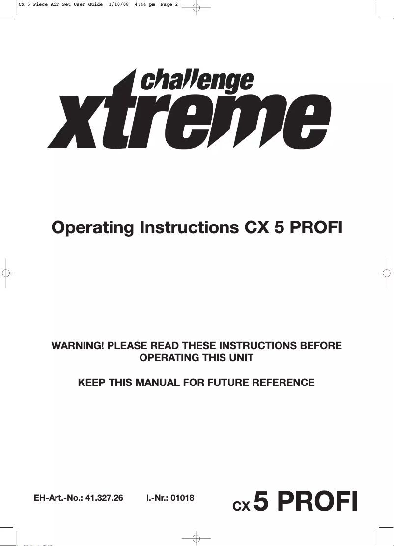 Página 1 del manual Manual de usuario Challenge Xtreme CX 5 PROFI