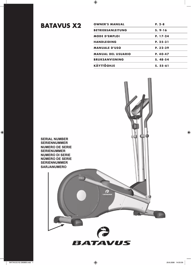 Image de la première page du manuel de l'appareil X2