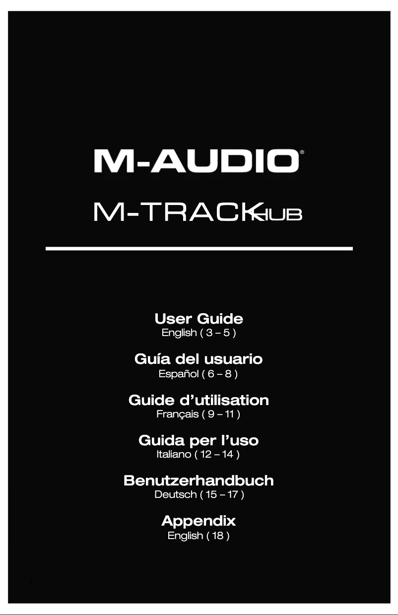 Image de la première page du manuel de l'appareil M-Track Hub