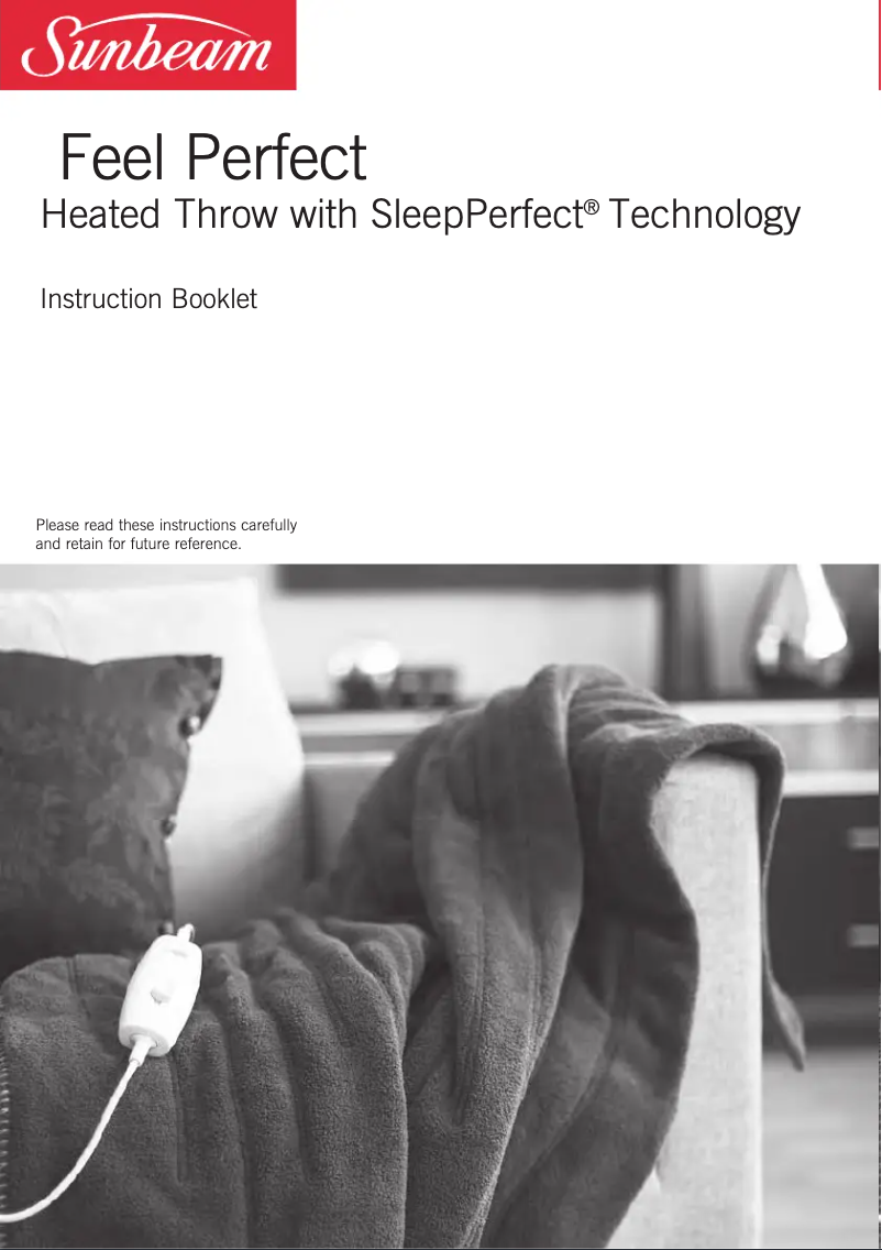 Imagen de la primera página del manual del dispositivo Feel Perfect Heated Throw TRF4100
