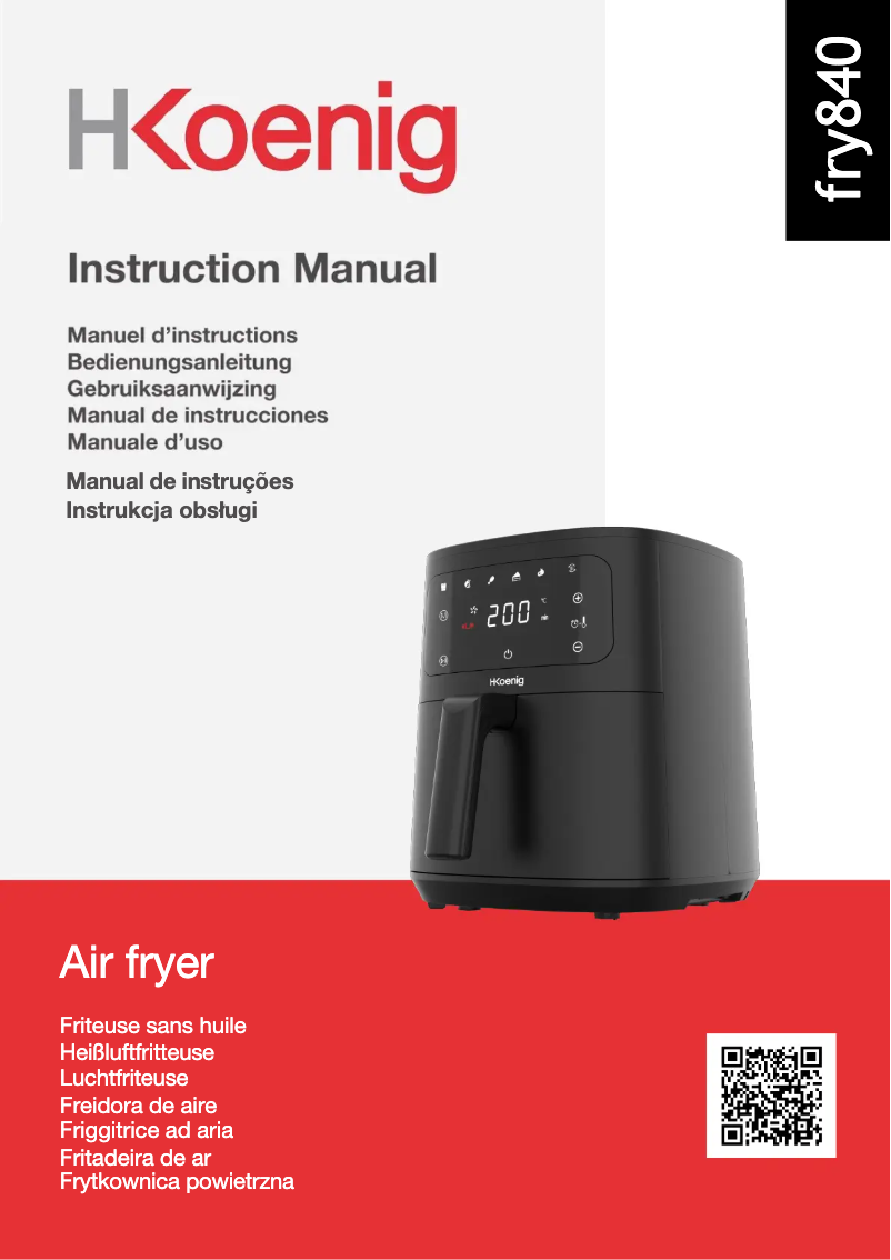 Page 1 de la notice Manuel utilisateur H.Koenig FRY840