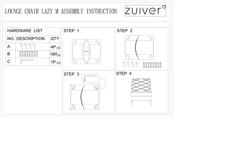 Page n°1 - Manuel utilisateur Zuiver Lazy M