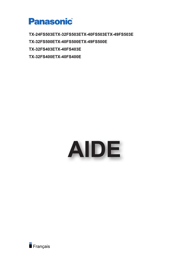 Page 1 of the manual Quick Start Guide Panasonic TX-24FS503E