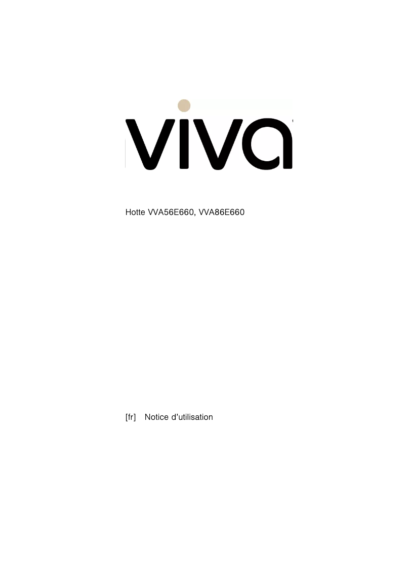 Image de la première page du manuel de l'appareil VVA86E660