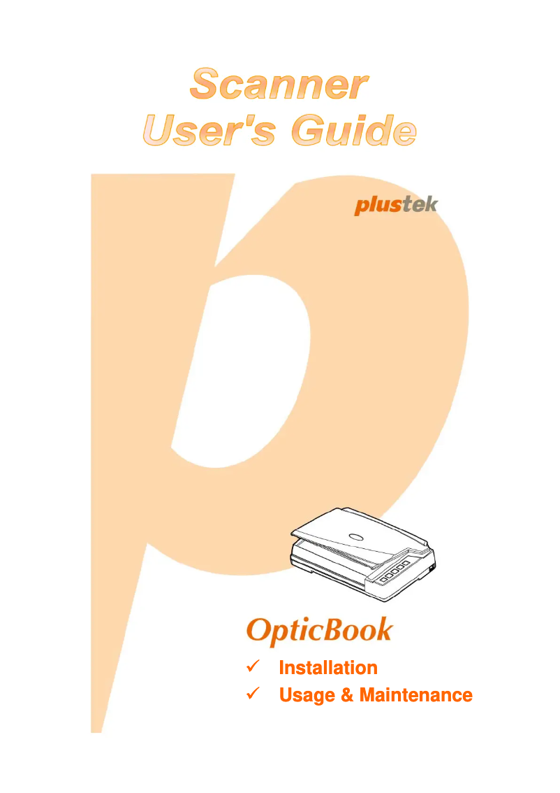 Page n°1 - Manuel utilisateur Plustek OpticBook A300