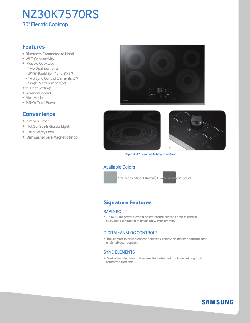 Page 1 de la notice Manuel utilisateur Samsung NZ30K7570RG