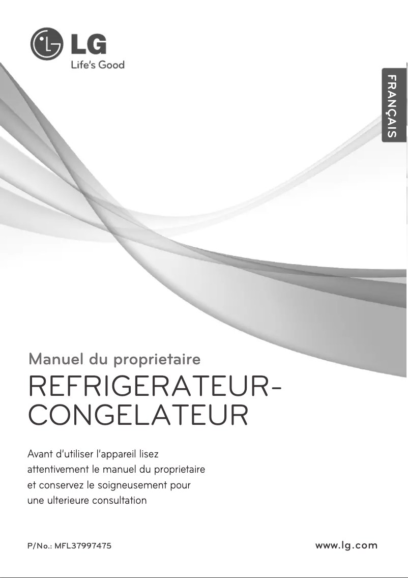 Page 1 de la notice Manuel utilisateur LG GR-B402CC