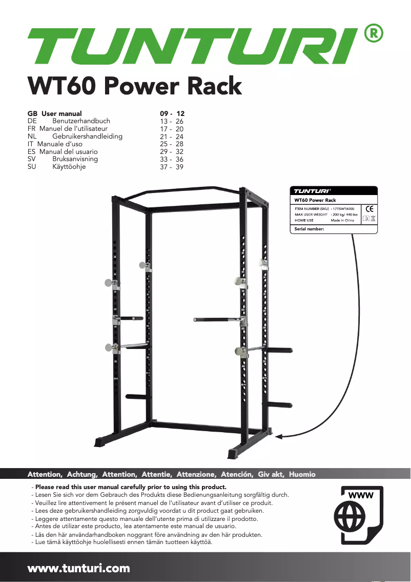 Image de la première page du manuel de l'appareil WT60