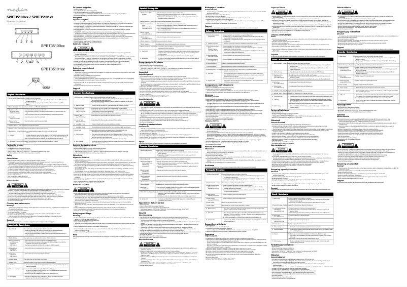 Page 1 de la notice Manuel utilisateur Nedis SPBT35101BN