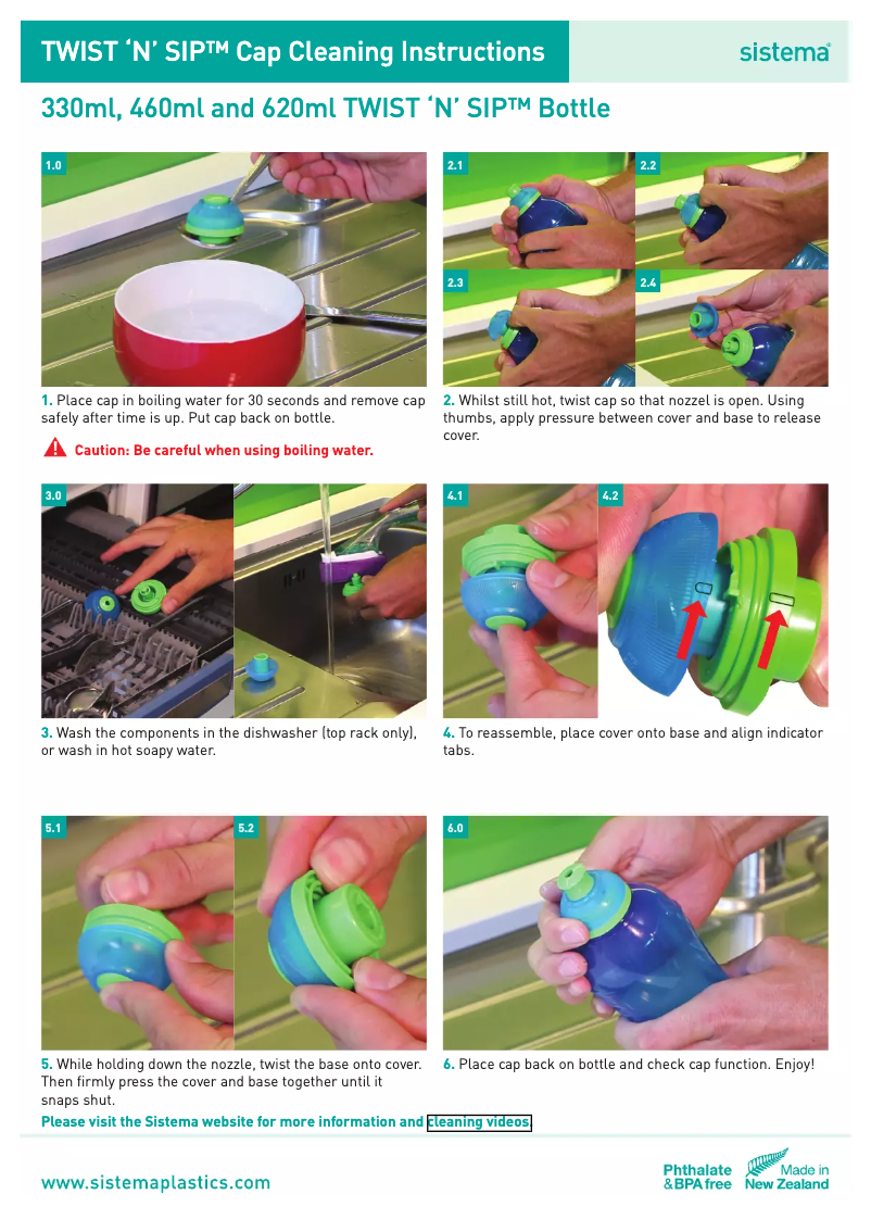 Page 1 de la notice Manuel utilisateur Sistema Twist ‘n’ Sip