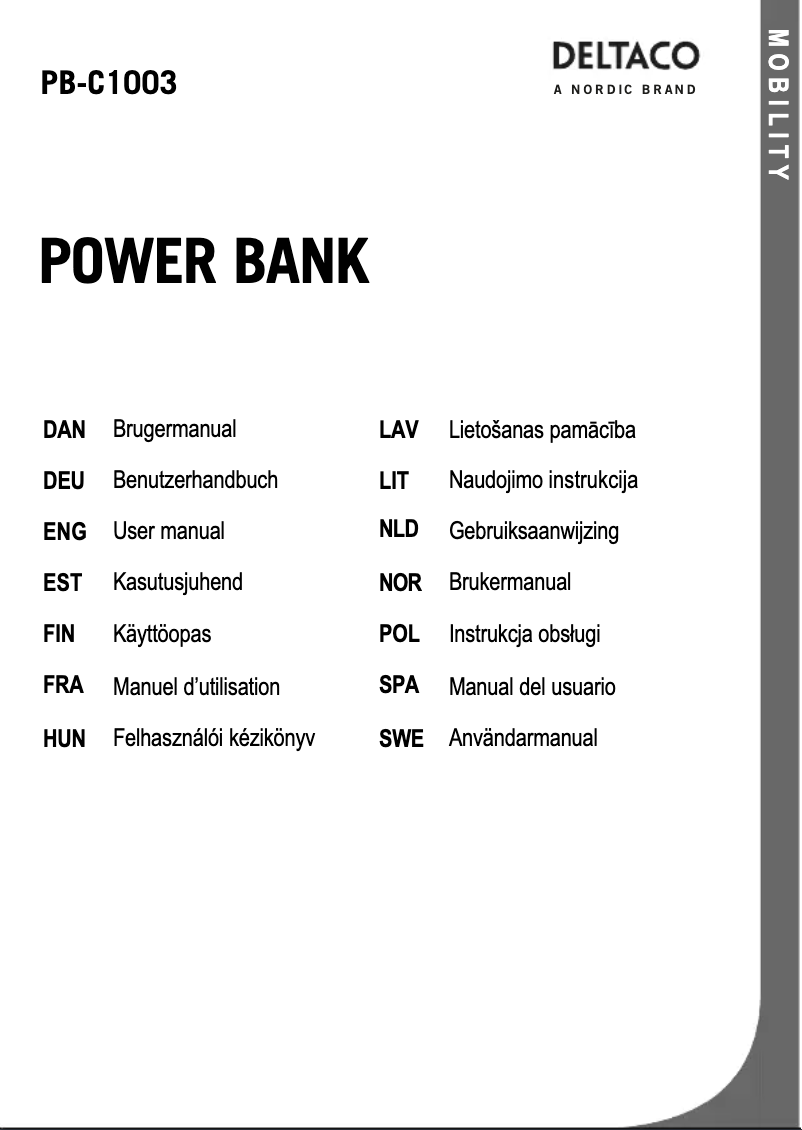 Page n°1 - Manuel utilisateur Deltaco C1003