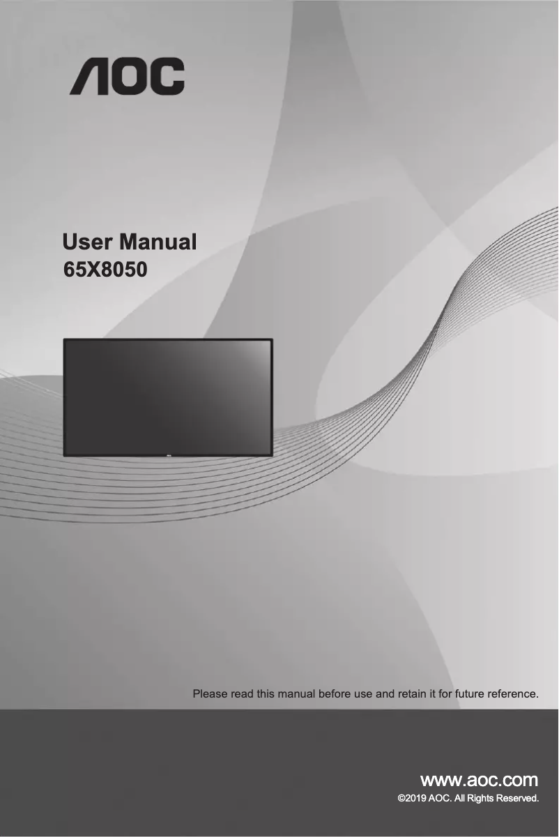 Page n°1 - Manuel utilisateur AOC 65X8050
