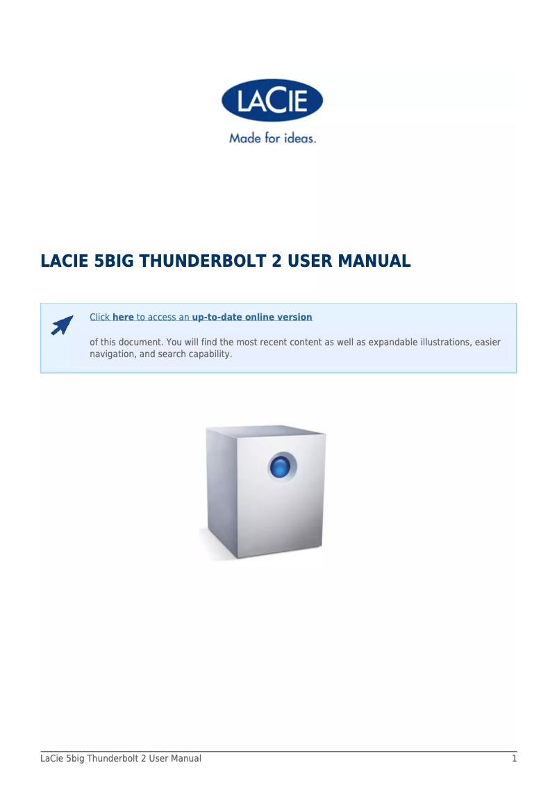 Page n°1 - Manuel utilisateur LaCie 9000510U