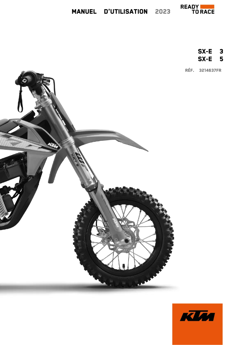 Page 1 de la notice Manuel utilisateur KTM SX-E 3 (2023)