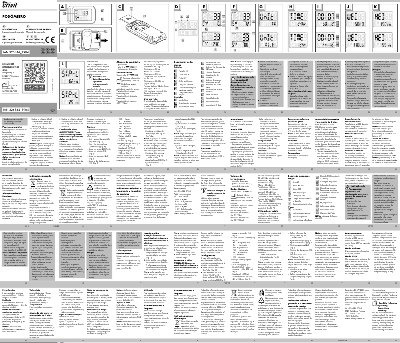 Page n°1 - Manuel utilisateur Crivit IAN 326844