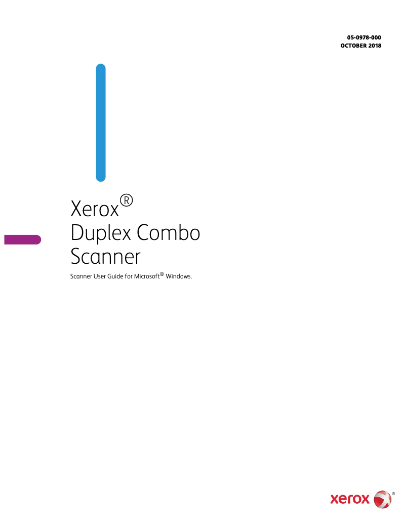 Page 1 de la notice Manuel utilisateur Xerox Duplex Combo Scanner