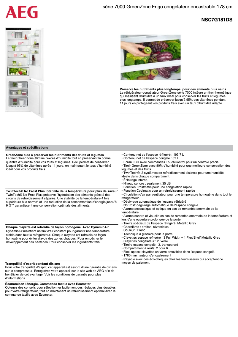 Image de la première page du manuel de l'appareil NSC7G181DS