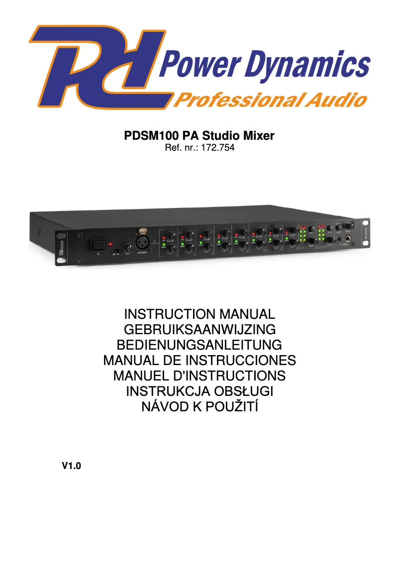 Page 1 de la notice Manuel utilisateur Power Dynamics PDSM100