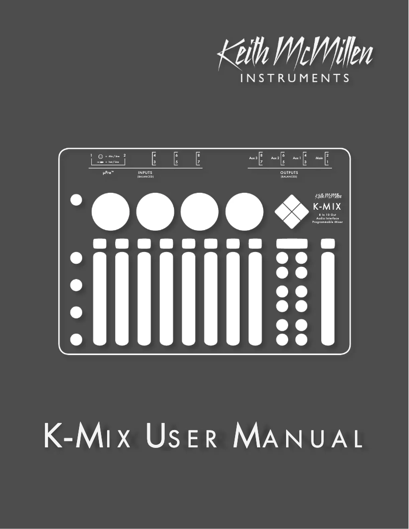 Image de la première page du manuel de l'appareil K-Mix