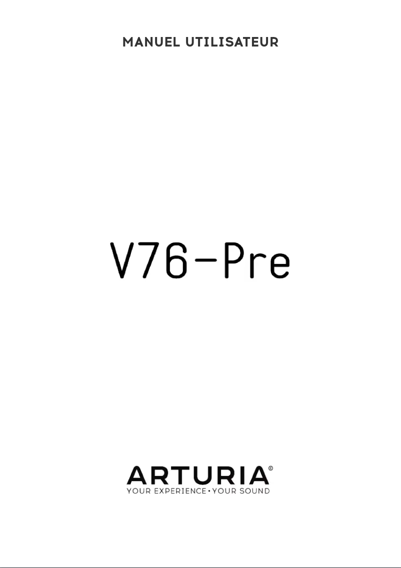 Page 1 de la notice Manuel utilisateur Arturia Pre V76